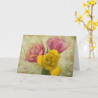 Drie Tulpen Blanco groet en Notecard Kaart