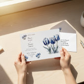 Drie tulpen, folie trouwkaart kaarten