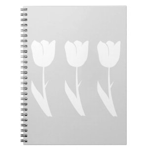 Drie Tulpen in grijs en wit Notitieboek