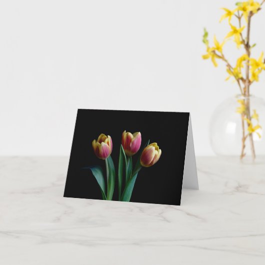 Drie Tulpen Kaart (Gele Bloem)