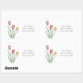 Drie Tulpen kleurpotlood, pen & inkt labels (Vel)