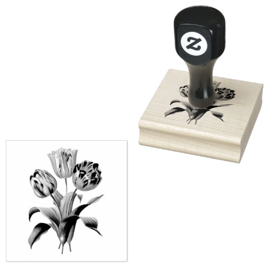 Drie Tulpen Rubberstempel (Gestempeld)