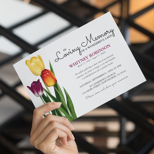 Drie Tulpjes In Loving Memory | Begrafenis Kaart