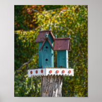 Drie Turquoise Birdhouses