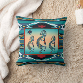 Drie Turquoise Kokopelli Sierkussen