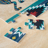 Drie Turquoise Southwest Kokopelli Jigzaag Puzzle Legpuzzel (Zijkant)