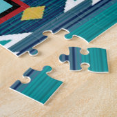 Drie Turquoise Southwest Kokopelli Jigzaag Puzzle Legpuzzel (Zijkant)