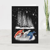 Drie Turtle Amerikaanse T-shirt Sneeuwvlok Kerstmi Kaart (Voorkant)