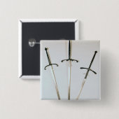 Drie tweeledige swords, 1570 vierkante button 5,1 cm (Voorkant /achterkant)