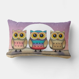 Drie uil en een maan Schattige Sierkussen Kussen