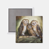 Drie Uil Moon Magnet (Voorkant / Achterkant)