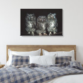 drie uilen canvas afdruk (Insitu (Slaapkamer))