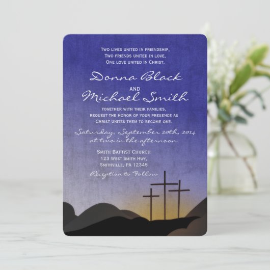 Drie uitnodigingen voor het uitzenden van een huwe (Staand voorkant)