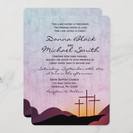 Drie uitnodigingen voor het uitzenden van een huwe (Voorkant / Achterkant)