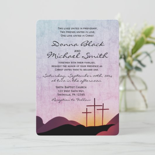 Drie uitnodigingen voor het uitzenden van een huwe (Staand voorkant)