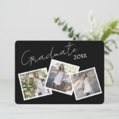 Drie uitnodigingen voor Modern Script-Afstuderen (Staand voorkant)