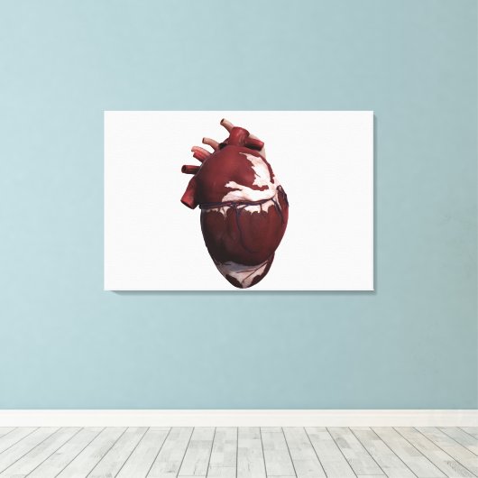 Drie Uitzicht met een dikke kant van het menselijk Canvas Afdruk (Insitu (Houten vloer))