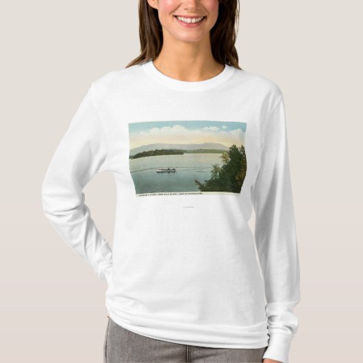 Drie Uitzicht van het eiland Ossipee Mts T-shirt (Voorkant)