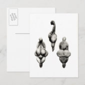 Drie uitzichten van een beeldje "Venus" Briefkaart (Voorkant / Achterkant)