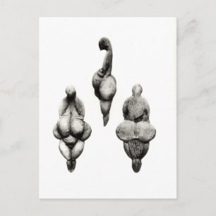 Drie uitzichten van een beeldje "Venus" Briefkaart