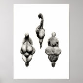 Drie uitzichten van een beeldje "Venus" Poster (Voorkant)