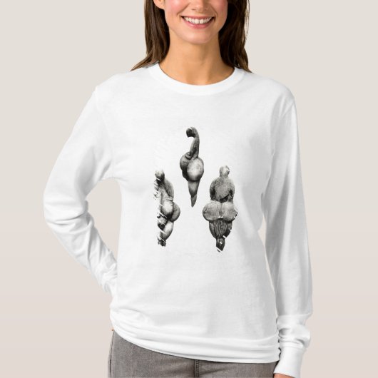 Drie uitzichten van een beeldje "Venus" T-shirt (Voorkant)