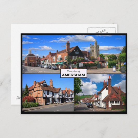 Drie Uitzichten van het Amerikaanse Briefkaart Old (Voorkant / Achterkant)