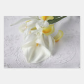 Drie uitzichten witte calla lilies inpakpapier vel (Voorkant 2)