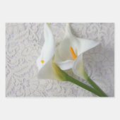 Drie uitzichten witte calla lilies inpakpapier vel (Voorkant)