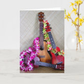 Drie Ukuleles Kaart (Gele Bloem)