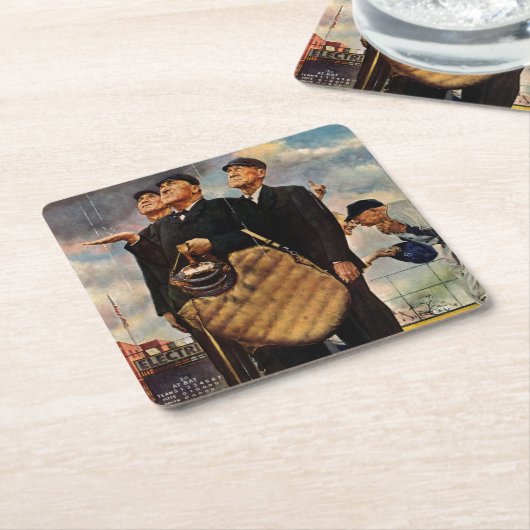 Drie Umpires Kartonnen Onderzetters (Schuin)