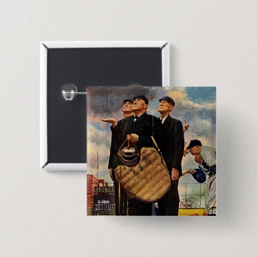 Drie Umpires Vierkante Button 5,1 Cm (Voorkant /achterkant)