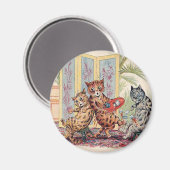 Drie vallende katten van Louis Wain Magneet (Voorkant / Achterkant)