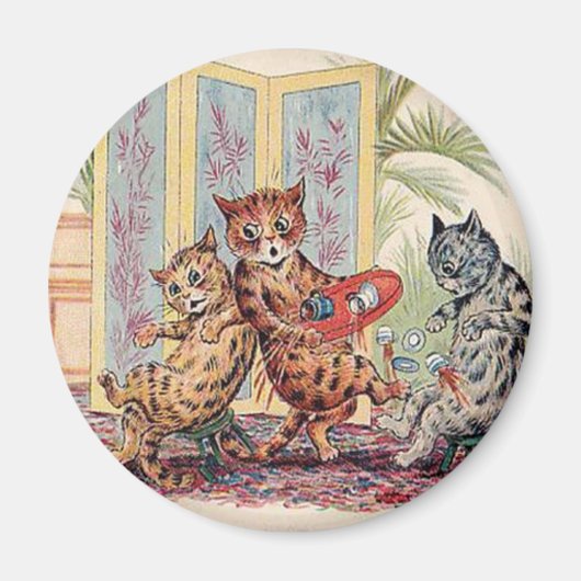 Drie vallende katten van Louis Wain Magneet (Voorkant)