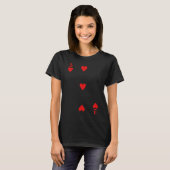Drie van de harten dek van kaarten spelen kaarten t-shirt (Voorkant volledig)