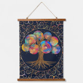 Drie van het leven - kleurrijke spiraaltakken hangend wandkleed (Voorkant)