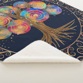 Drie van het leven - kleurrijke spiraaltakken sherpa deken (3/4)