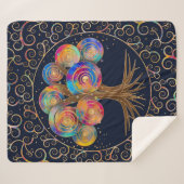 Drie van het leven - kleurrijke spiraaltakken sherpa deken (Voorkant (horizontaal))