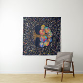 Drie van het leven - kleurrijke spiraaltakken wandkleed (In Situ (horizontaal))