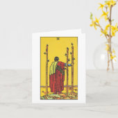 Drie van toverstokken - Rider Waite Smith tarot Kaart (Gele Bloem)