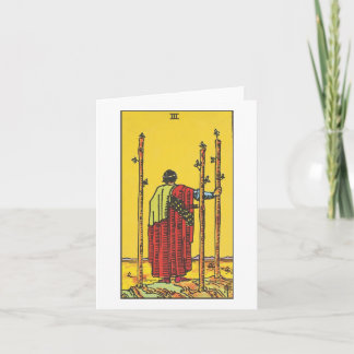 Drie van toverstokken - Rider Waite Smith tarot Kaart