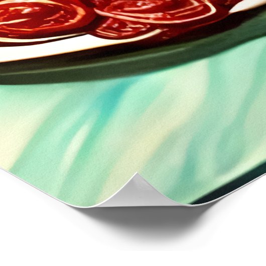 Drie varkens die bacon eten | AI Art Poster (Hoek)