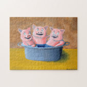 Drie Varkens in een Tub Legpuzzel (Horizontaal)