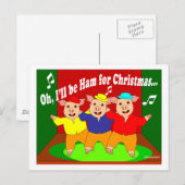 Drie Varkens Kerst Christelijk Cadeau Feestdagenkaart (Voorkant / Achterkant)