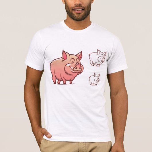 Drie Varkens Mannen T-Shirt (Voorkant)