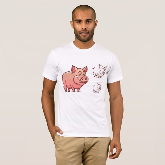 Drie Varkens Mannen T-Shirt (Voorkant volledig)