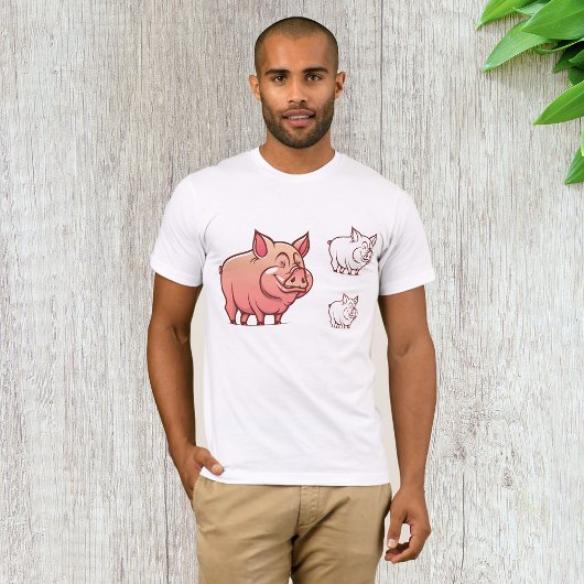Drie Varkens Mannen T-Shirt