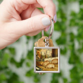 Drie Varkens met Castle op de achtergrond Sleutelhanger (Hand)