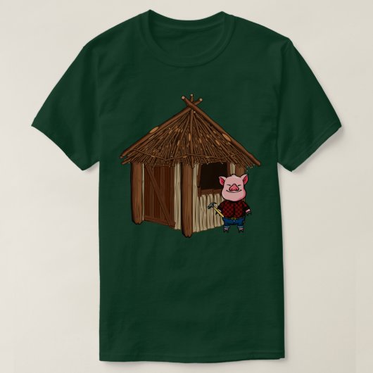 Drie Varkens Stick House Lazy Halloween Costume T-shirt (Design voorkant)