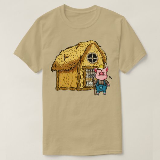 Drie Varkens Straw House Lazy Halloween Costume T-shirt (Design voorkant)